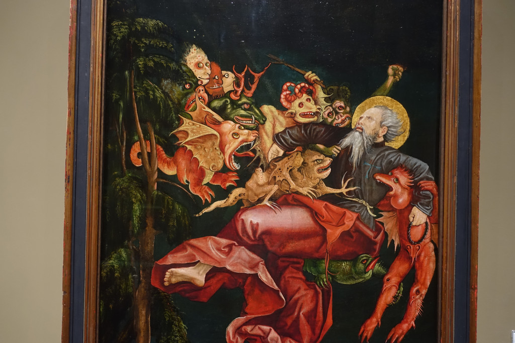 Heiliger Antonius, von Dämonen geplagt - Oberrhein, um 1520, Maler nicht bekannt