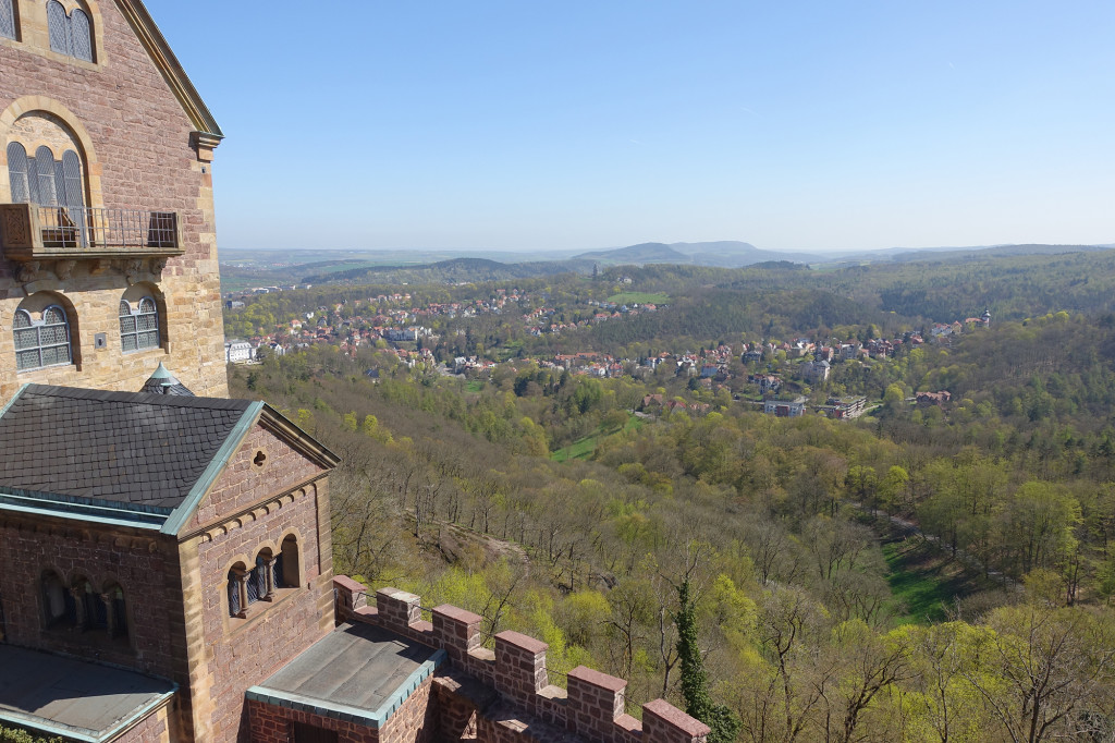 Wartburg - Blick vom Südturm in Richtung Burschenschaftsdenkmal